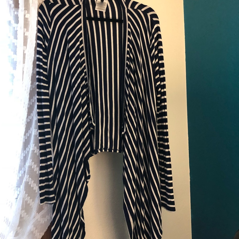 Bcbg Angela blue and white striped wrap